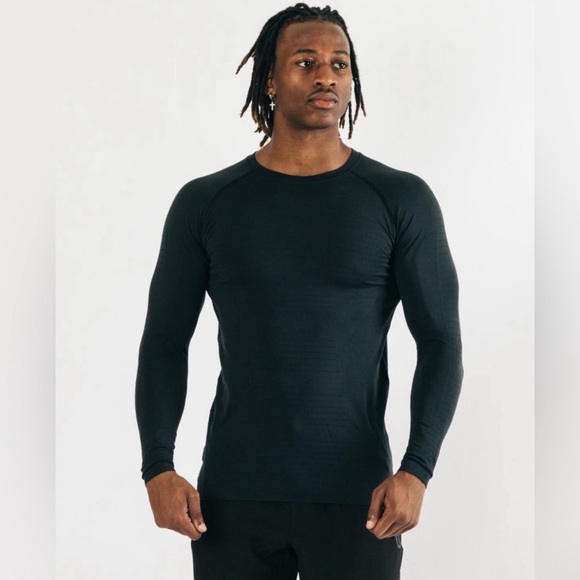 Alphalete Tops - Hero seamless long sleeve- trident Blue